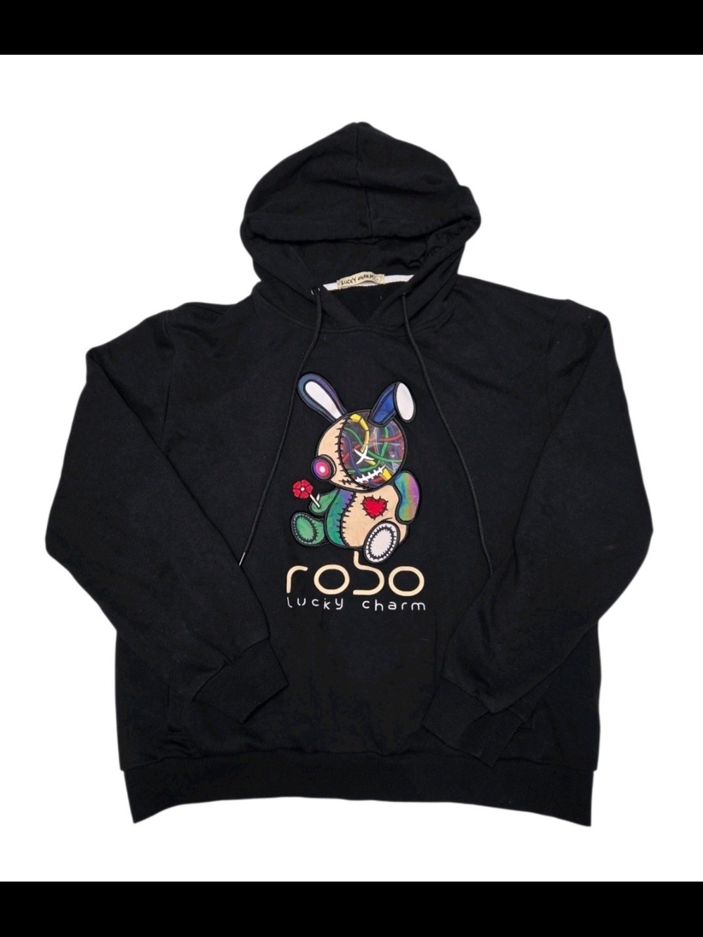 Lucky Charm Black Graphic Hoodie by Rojo